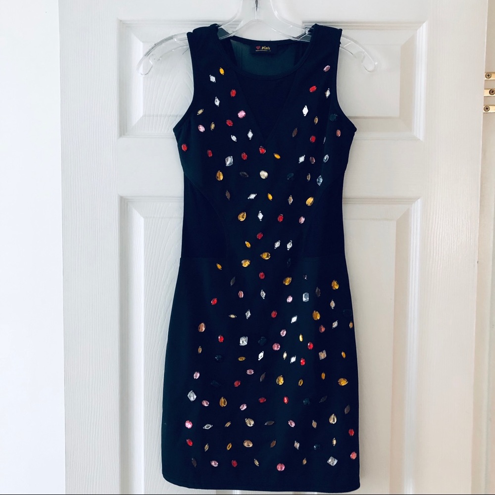 Black Mini Dress w Stones